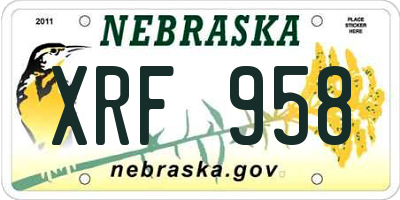 NE license plate XRF958