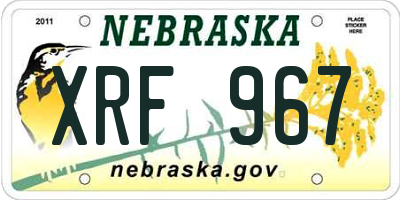NE license plate XRF967