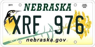 NE license plate XRF976