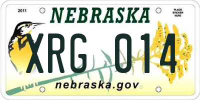 NE license plate XRG014