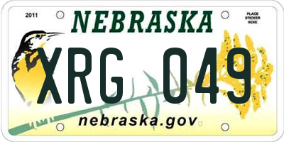 NE license plate XRG049
