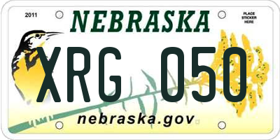 NE license plate XRG050