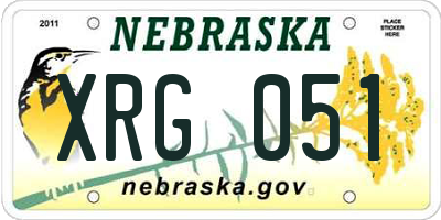 NE license plate XRG051