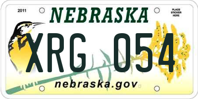 NE license plate XRG054