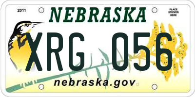 NE license plate XRG056
