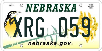 NE license plate XRG059