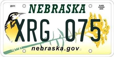 NE license plate XRG075
