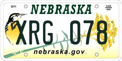 NE license plate XRG078
