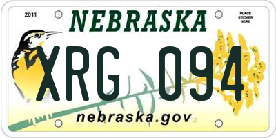 NE license plate XRG094