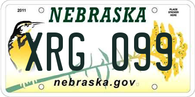 NE license plate XRG099