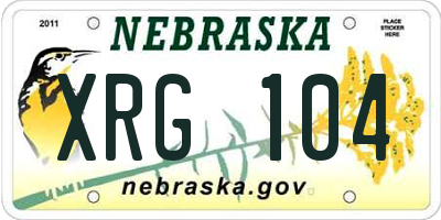 NE license plate XRG104