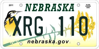 NE license plate XRG110