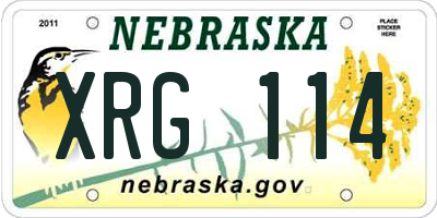 NE license plate XRG114