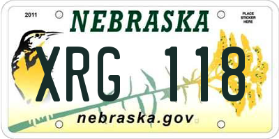 NE license plate XRG118