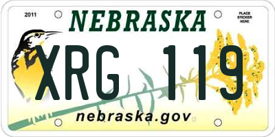 NE license plate XRG119