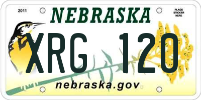 NE license plate XRG120