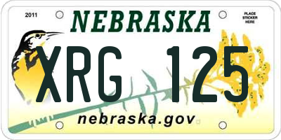 NE license plate XRG125