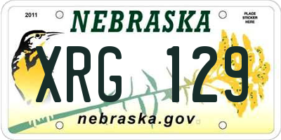NE license plate XRG129