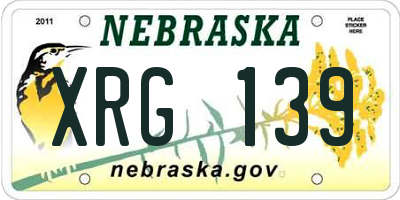 NE license plate XRG139