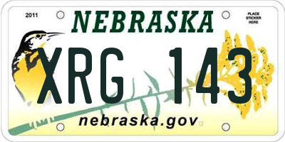 NE license plate XRG143