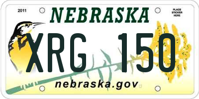 NE license plate XRG150