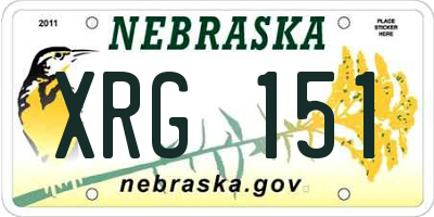 NE license plate XRG151