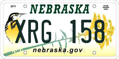 NE license plate XRG158