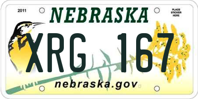 NE license plate XRG167