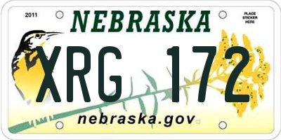 NE license plate XRG172