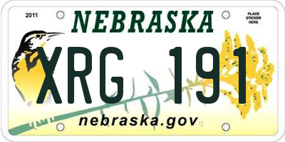 NE license plate XRG191
