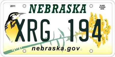 NE license plate XRG194