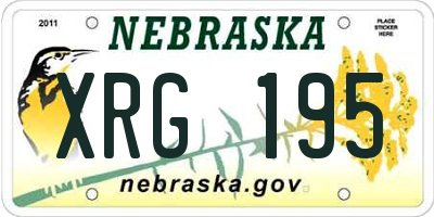 NE license plate XRG195