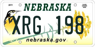 NE license plate XRG198