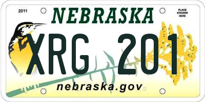 NE license plate XRG201