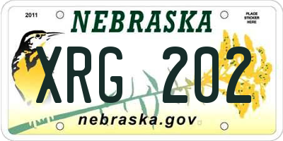 NE license plate XRG202