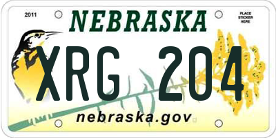 NE license plate XRG204