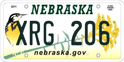 NE license plate XRG206
