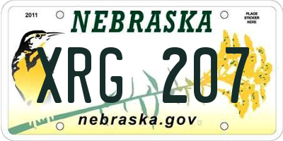 NE license plate XRG207