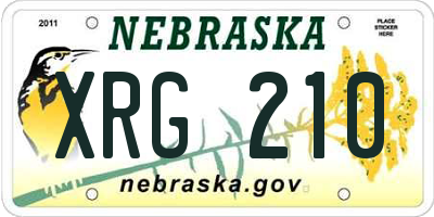 NE license plate XRG210