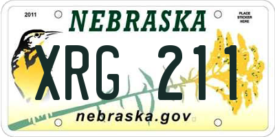 NE license plate XRG211