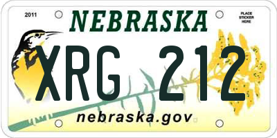 NE license plate XRG212