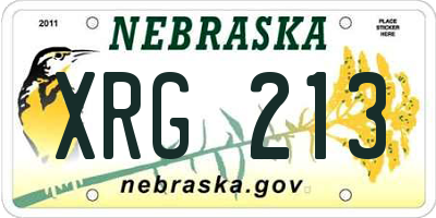 NE license plate XRG213