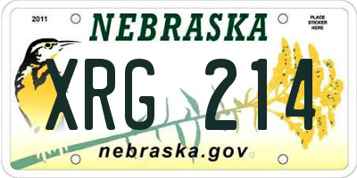 NE license plate XRG214