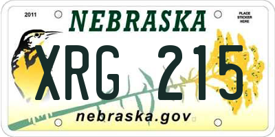 NE license plate XRG215