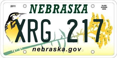 NE license plate XRG217