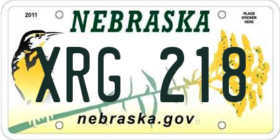 NE license plate XRG218