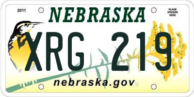 NE license plate XRG219