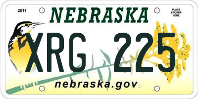 NE license plate XRG225