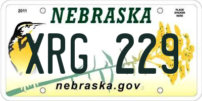 NE license plate XRG229
