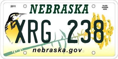 NE license plate XRG238